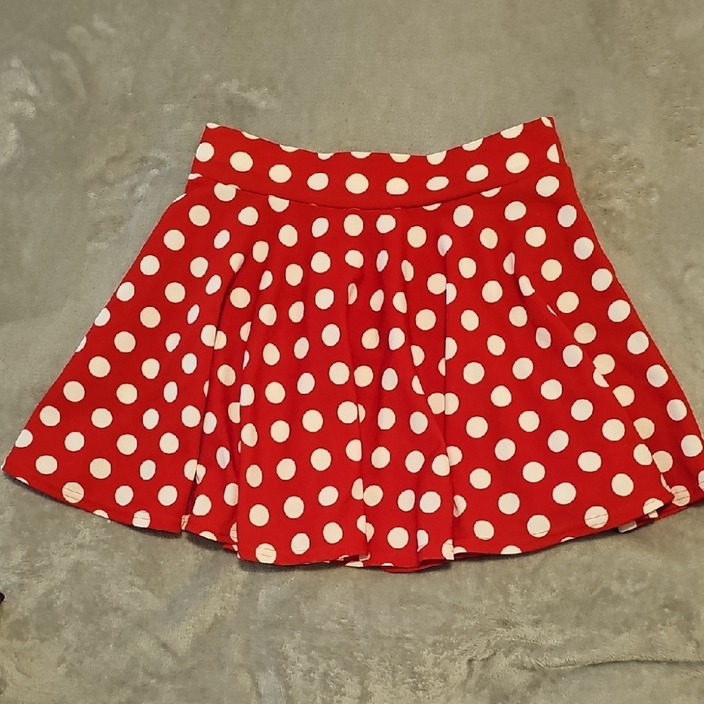 Urban Coco Red Polka Dot Skater Skirt Minnie Mouse Skirt - Large